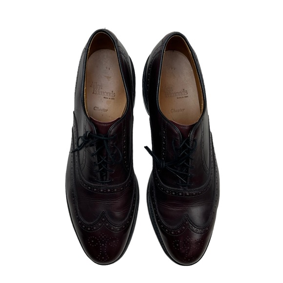 Allen Edmonds mens 12 C Oxblood Wingtip Oxford Chester Dress Shoes EUC - Picture 7 of 10